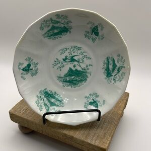 Vintage Green‎ Transfer Ware Fruit Bowl Small Dish